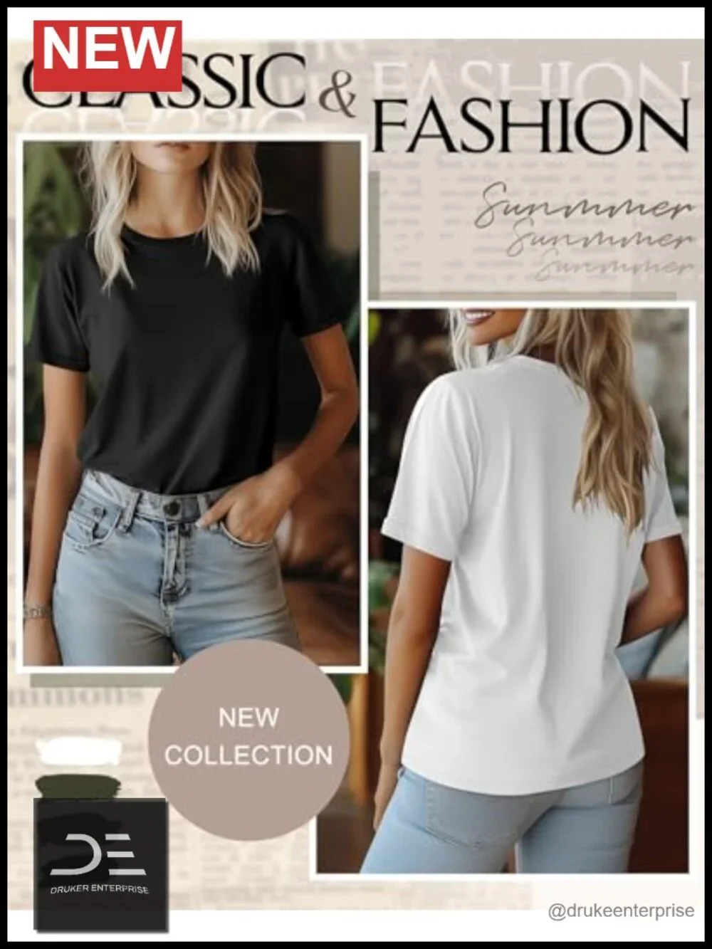 4 Pack Cotton Blend Short Sleeve Crewneck Tunic Tees Loose Fit Rolled Sleeve - Picture 3 of 6